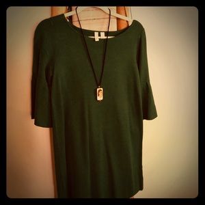 NWOT Moth bell sleeve sweater dress, green, small